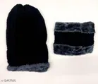 Woolen Beanie Cap with Neck Scarf for Men 