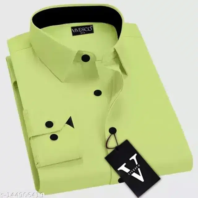 Full Sleeves Shirt for Men (Mint Green, S)