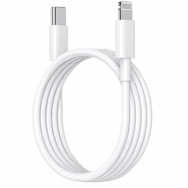 Lightning Cable 6 A 1 m Original quality 20 W PD Fast Charging USB C  (Compatible with iPhone  /14 Pro Pro Max, C to Lightning cable, White, One Cable)