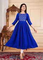 Solid Crepe Kurtis for Women, Royal Blue 