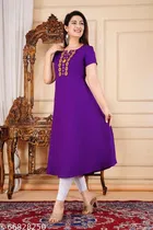 Rayon Kurti for Women, Purple 