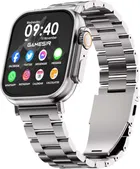 Immutable Silver T800 Ultra Smartwatch Stainless Steel, BT Calling, Fitness & Music Smartwatch, Silver Metal Strap, Free Size