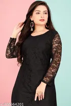 Net Kurti for Women,  Black  