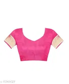 Litchi Silk Zari Woven Saree for Women, Pink 