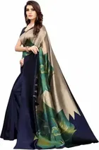 Svb Saree Navy Blue Mysore Silk Kalamkari Saree 