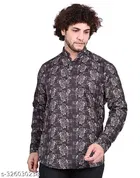 Cotton Blend Printed Short Kurta for Men, Multicolor 