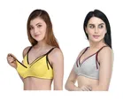 Cotton Blend Solid Non Padded Feeding Bras for Women 