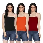 Cotton Blend Camisole for Women (Multicolor, S) (Pack of 3)