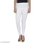 Cotton Lycra Leggings for Women (White, 26)