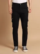 Denim Regular Fit Cargo for Men (Black, 28)