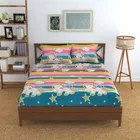 Glace Cotton Printed Double Bedsheet with Two Pillow Covers 