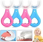 Silicone U Shaped Toothbrush for Kids (Assorted, Pack of 3)