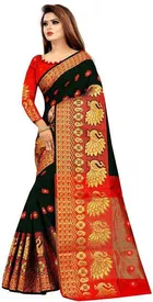 Trendy Banarasi Saree with Blouse Piece For Women 