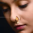 Gold Plated Brass Nosepins for Women, Pack of 2