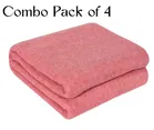 Combo Pack of 4 Arch Melange Fleece Blanket 380gms 120x220cm Pink