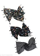Poly Chiffon Printed Scarves for Women, Multicolor, Pack of 3