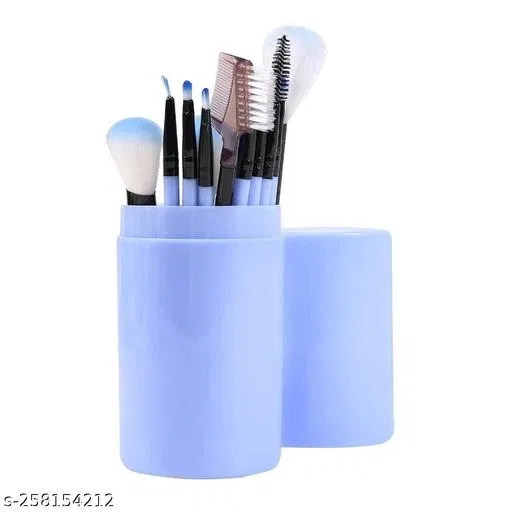 Beauty Professional Luxury Makeup Brush Set with Storage Box - 12 Piece blue Brushes Makeup Kit for Girls