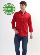 100% Cotton Full Sleeves Solid Shirt for Men 