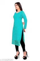 Acrylic  Kurti for Women,  Aqua Blue  