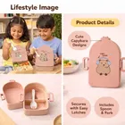 Lunch Box for Kids, Cartoon Lunch Box with Fork, Biege  