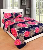 Polycotton Printed Double Bedsheet with Two Pillow Covers 