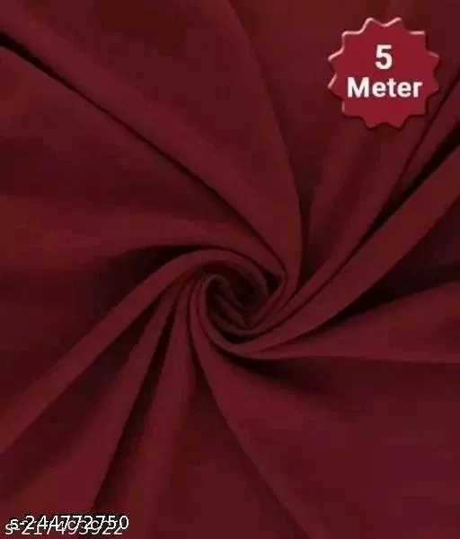 Plain Crepe Kurti Fabric for Women (Maroon, Un Stitched)