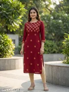 Floral Embroidered Acrylic Kurti for Women 