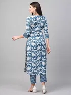 Cotton Floral Print Women's Kurta with Pant Set 