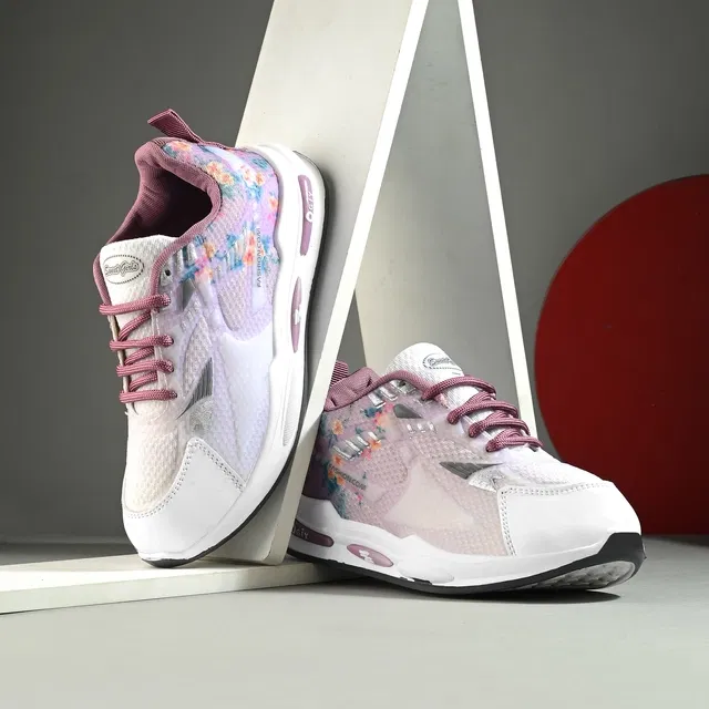 Sports Shoes for Women (Purple & White, 7)