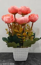 Plastic Artificial Flower With Pot,Multicolour