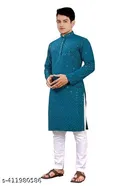 Embroidered Mandarin Neck Kurta for Men 