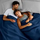 Solid Polar Fleece Blanket Blue- 