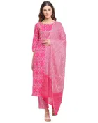 Cotton Cambric Embroidered Kurta Set for Women 