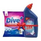 Captain Shine Toilet Cleaner 1 L + Diveplus Active Detergent Powder 500 g