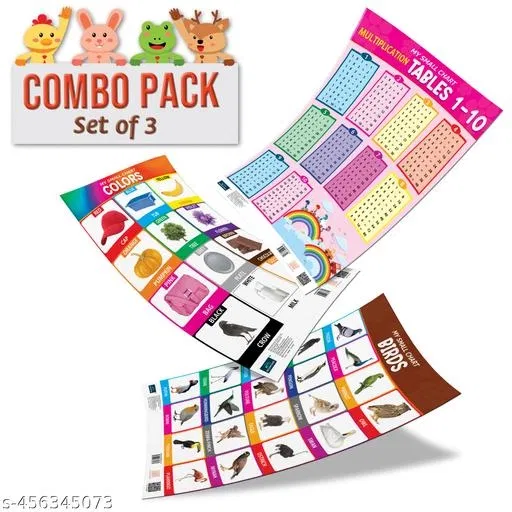 Bookford Publications My small chart Birds, Colors & Tables (Set of 3)