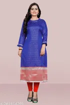Satin Silk Printed Kurti for Women 