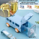 Plastic Bus Shape Sipper Bottle for Kids, Multicolor 