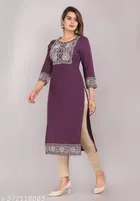 Rayon Embroidered Kurti for Women 