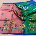 Art Silk Printed Saree for Women, Pink 