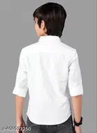 Solid Cotton Blend Spread Collar Polo Shirt for Boys 