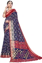 कनूड़ा प्रिंट्स फैंसी विमेंस लिनेन प्रिंटेड साड़ी 