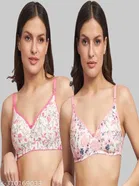 Cotton Blend Printed Padded Bra for Women 