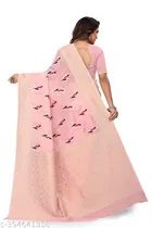 Cotton Linen Zari Woven Saree for Women 