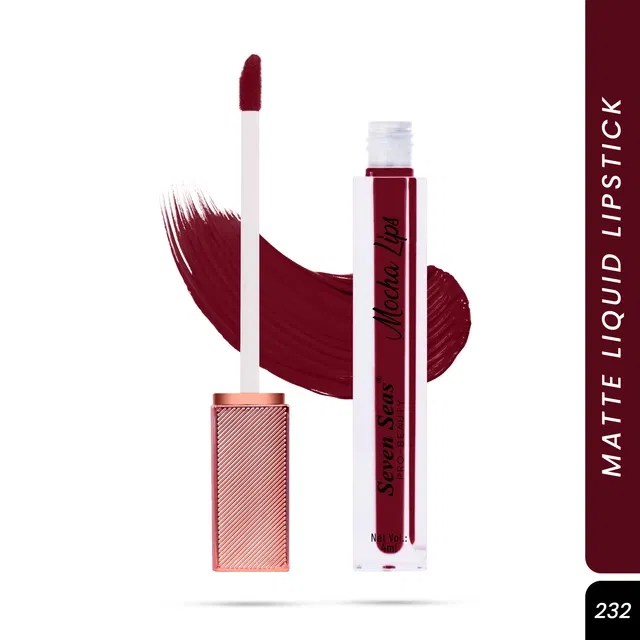 Seven Seas Liquid Lipstick for Women, Maroon (4ml)