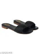 Shoetopia Solid Black Comfort Open Toe Sandals 