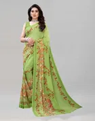 कनूड़ा फैंसी विमेंस जॉर्जेट फ्लावर प्रिंटेड साड़ी 