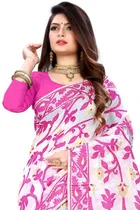 कनूड़ा प्रिंट्स फैंसी विमेंस कॉटन जमदानी वर्क जैकार्ड फैंसी प्रिंटेड साड़ी 