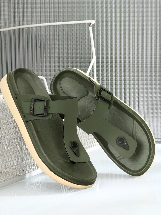 Solid Loafers for Men (Green::Beige, 6)