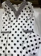 Rayon Printed Goal Squence V-Neck Kurta set for women 