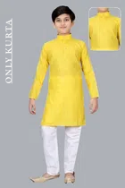 Cotton Kurta without Pyjama for Boys (Yellow, 3-5 Years)